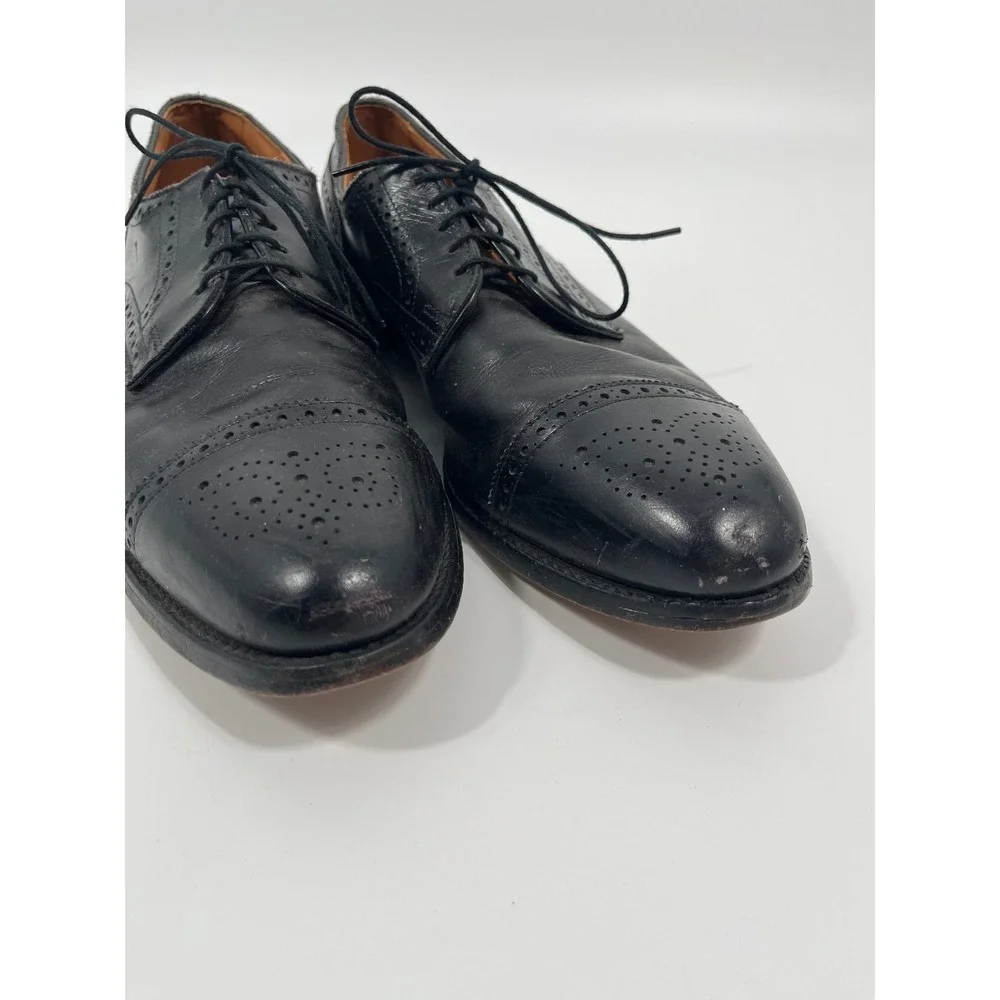 Allen Edmonds Sanford Cap Toe Leather Dress Shoes Mens 13 Black Brogue Derby